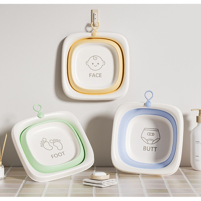 Cada Pliabila pentru Baie pentru Copii, Vivimall, Cadita pentru Bebelusi, Model Patrat pentru Fata, Galben, 32x27.5x3.7 cm, 4 L - vivimall.ro