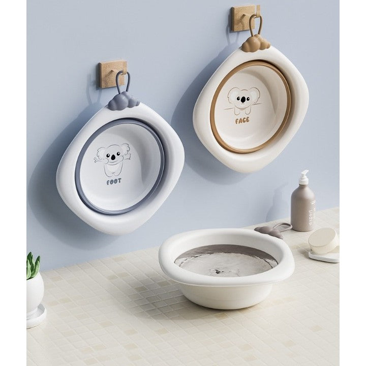 Cada Pliabila pentru Baie pentru Copii, Vivimall, Cadita pentru Bebelusi, Model Romb pentru Fata Koala, Maro, 30x30x3.5 cm, 4L - vivimall.ro