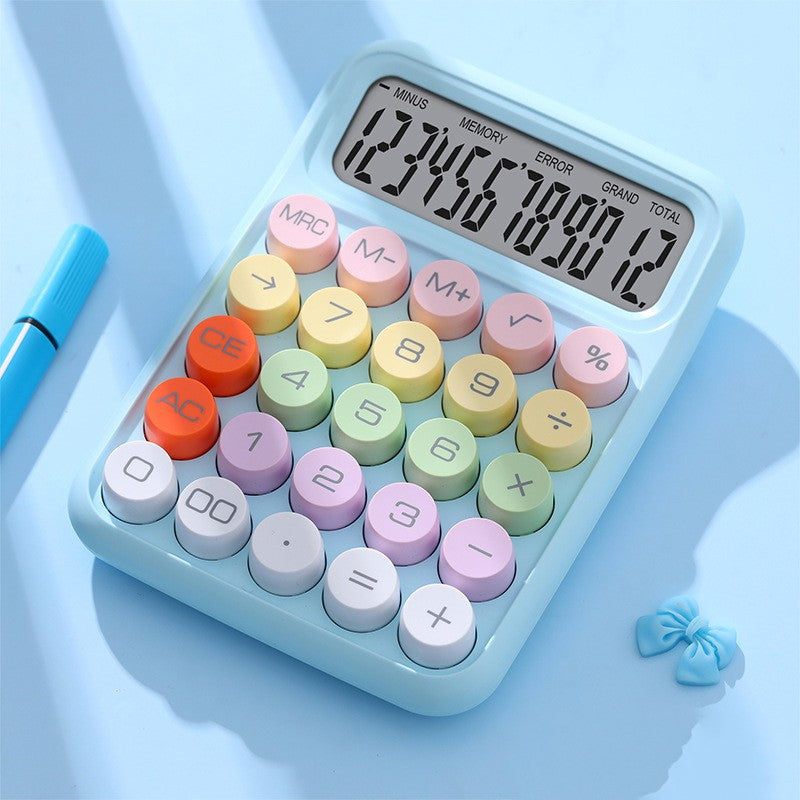 Calculator Electronic pentru Copii, Flippy, Calculator Dragut pentru Scoala Primara, Ecran mare 12 digits si Tastatura Mecania, 16 x 11 x 2 cm, Albastru - vivimall.ro