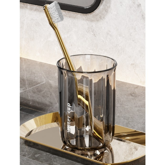 Cana de Apa pentru Clatit, Vivimall, pentru Periuta de Dinti, 200 ml, 10.4 x 7.3 cm, Gri Transparent - vivimall.ro