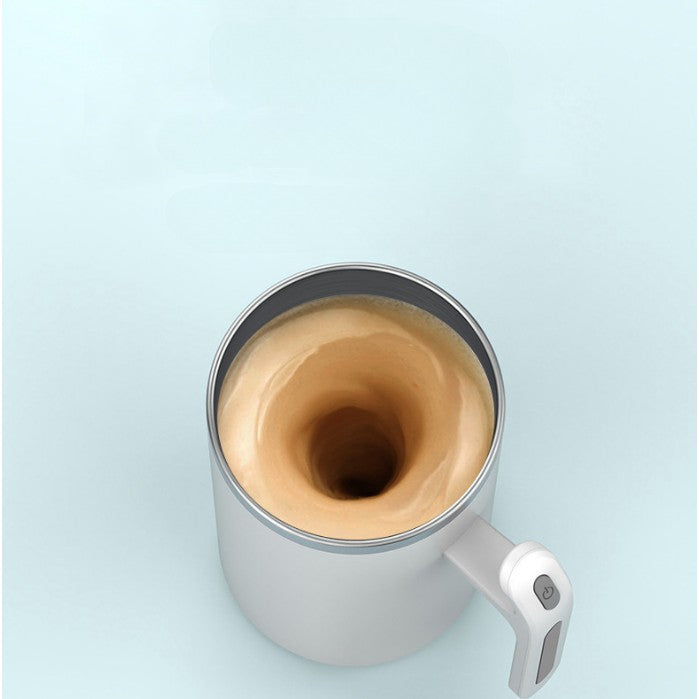 Cana portabila cu mixer incorporat, Vivimall, pe baterii, 380 ml, alb - vivimall.ro