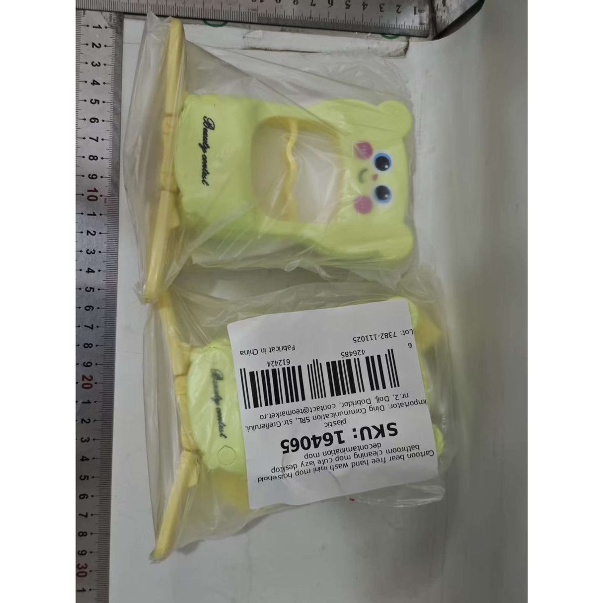 Mini Mop, Flippy, de Mana, Pliabil, Model Ursulet, din Plastic, 9 x 15 x 15 cm, Verde