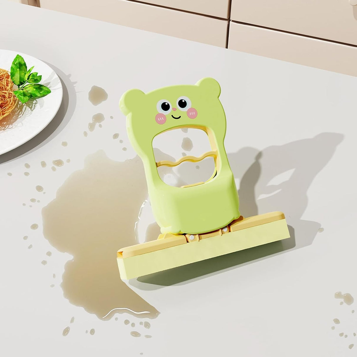 Mini Mop, Flippy, de Mana, Pliabil, Model Ursulet, din Plastic, 9 x 15 x 15 cm, Verde