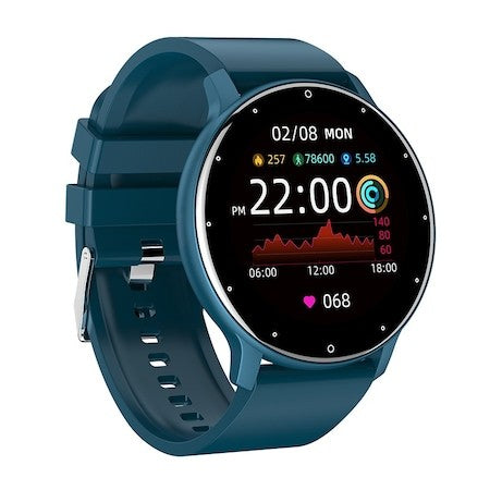 Ceas smartwatch si bratara fitness Vivimall ZL02D, oxigen, ritm cardiac, pedometru, notificari, IP67, Compatibil cu Android/iOS, vibratii, multi sport, Albastru inchis - vivimall.ro