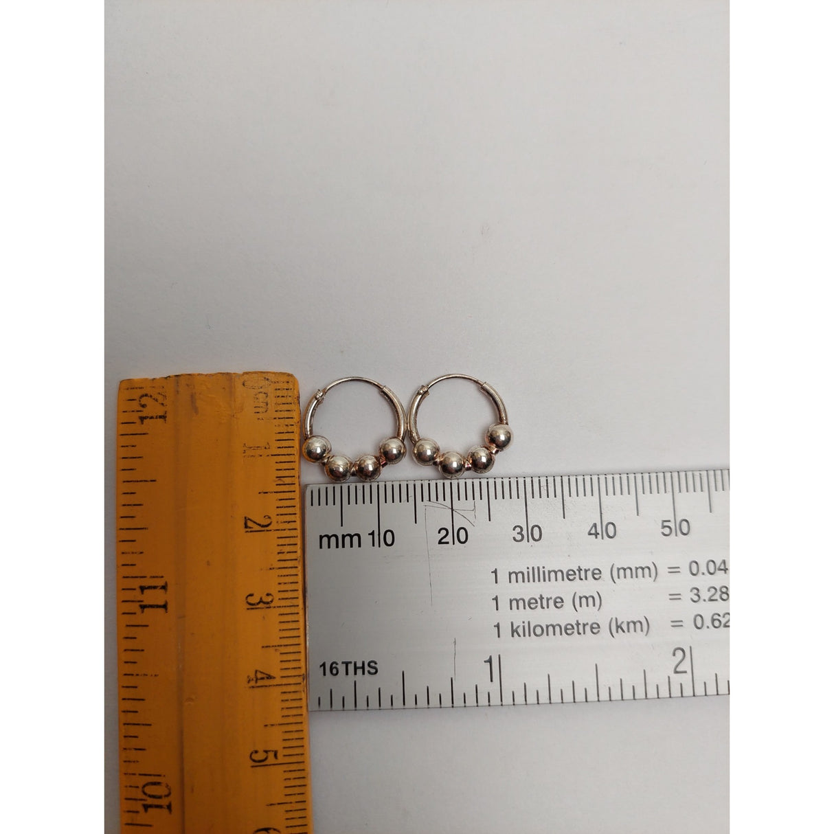 Cercei Argint 925 Creole 12 mm cu 4 Bilute, Jolie Silver, 1.6g, 1 cm x 1 cm - vivimall.ro