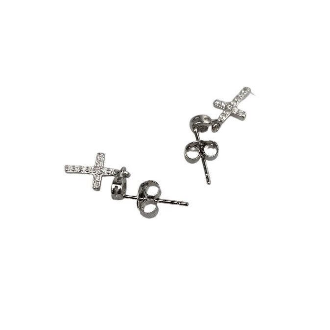 Cercei Argint 925 Cruce cu Pietre - vivimall.ro