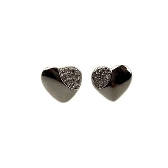 Cercei Argint 925 Inima cu Minizirconii Lateral - vivimall.ro