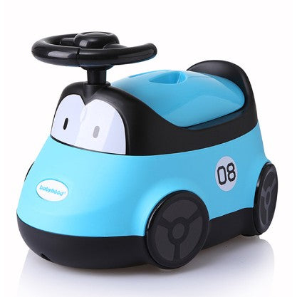 Olita pentru Copii, Vivimall, +1an, Portabila, Design Masinuta cu Capac, Model Prietenos, Non-Toxic, Compartiment Detasabil, Usor de Curatat, Albastru - vivimall.ro