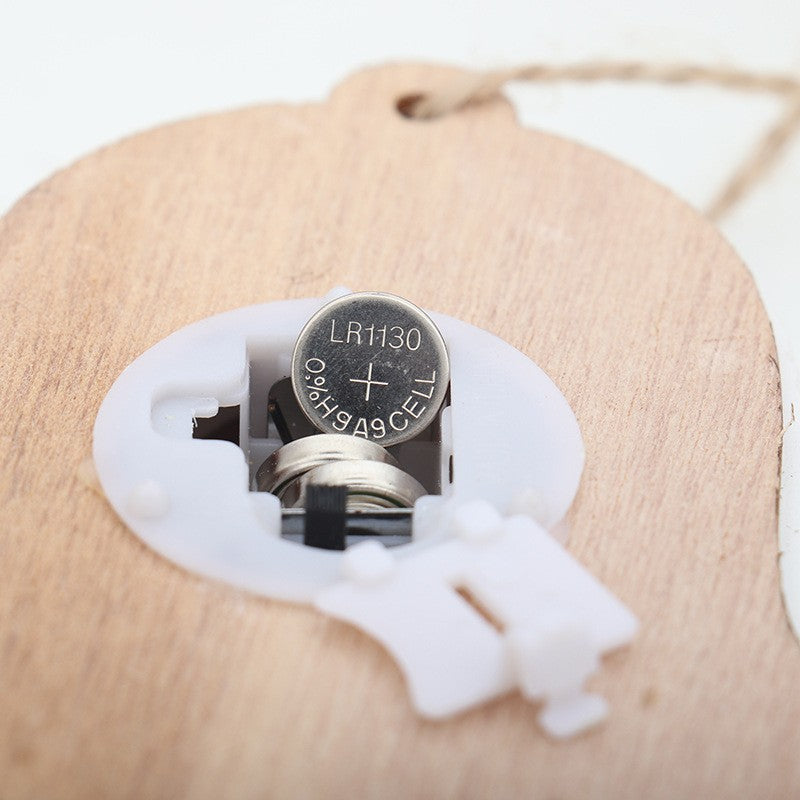 Ornament de Brad, Flippy, cu Lumini LED, din Lemn, Model Stea, Multicolor - vivimall.ro