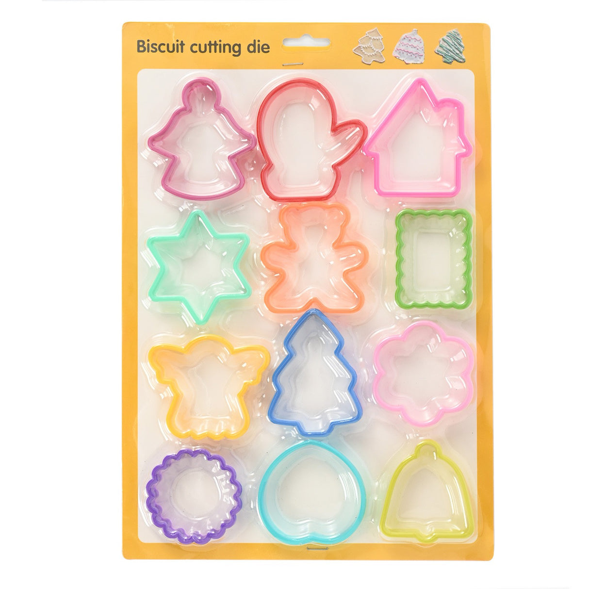 Set 12 forme pentru prajituri Vivimall, material polipropilena, diverse forme, pentru orice ocazie, adancime 1.6 cm, 23.3 x 33.5 x 1.8 cm, multicolor - vivimall.ro