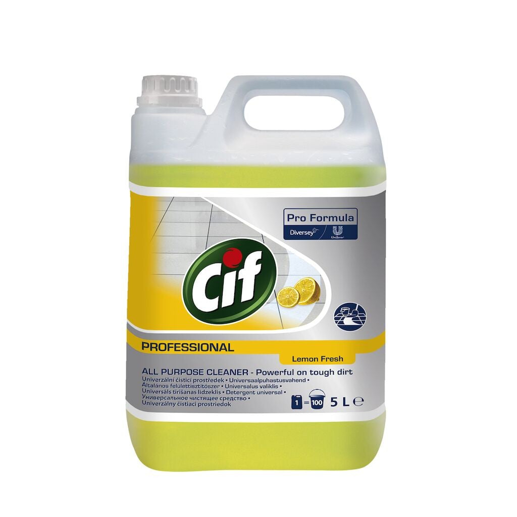 Pachet CIF Professional APC Lemon Fresh – Detergent Universal, Parfum de Lamaie, 2×5 L - vivimall.ro