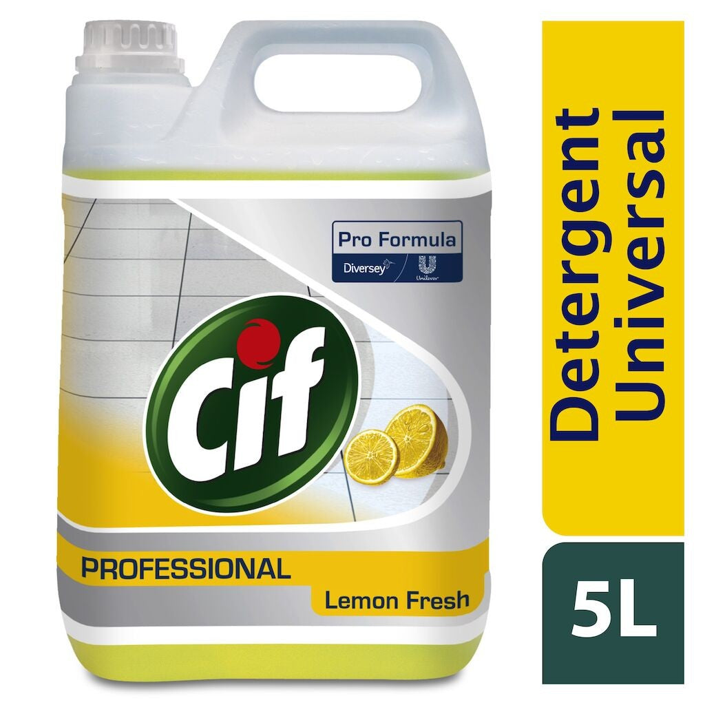 Pachet CIF Professional APC Lemon Fresh – Detergent Universal, Parfum de Lamaie, 2×5 L - vivimall.ro