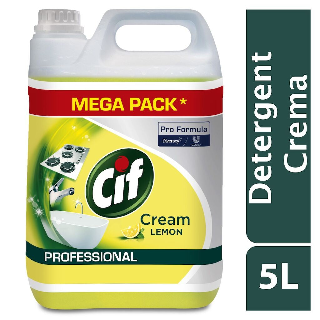 Pachet CIF Professional Cream Lemon – Crema de Curatare Non-Abraziva cu Lamaie 2×5 L - vivimall.ro