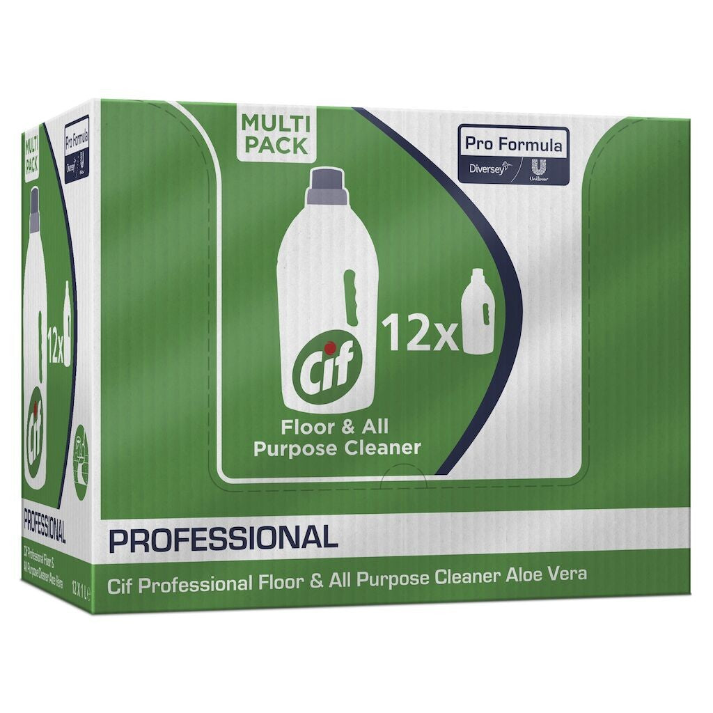 Pachet CIF Professional Floor&APC Aloe Vera – Detergent Pardoseli si Multiple Suprafete, 12x1L - vivimall.ro