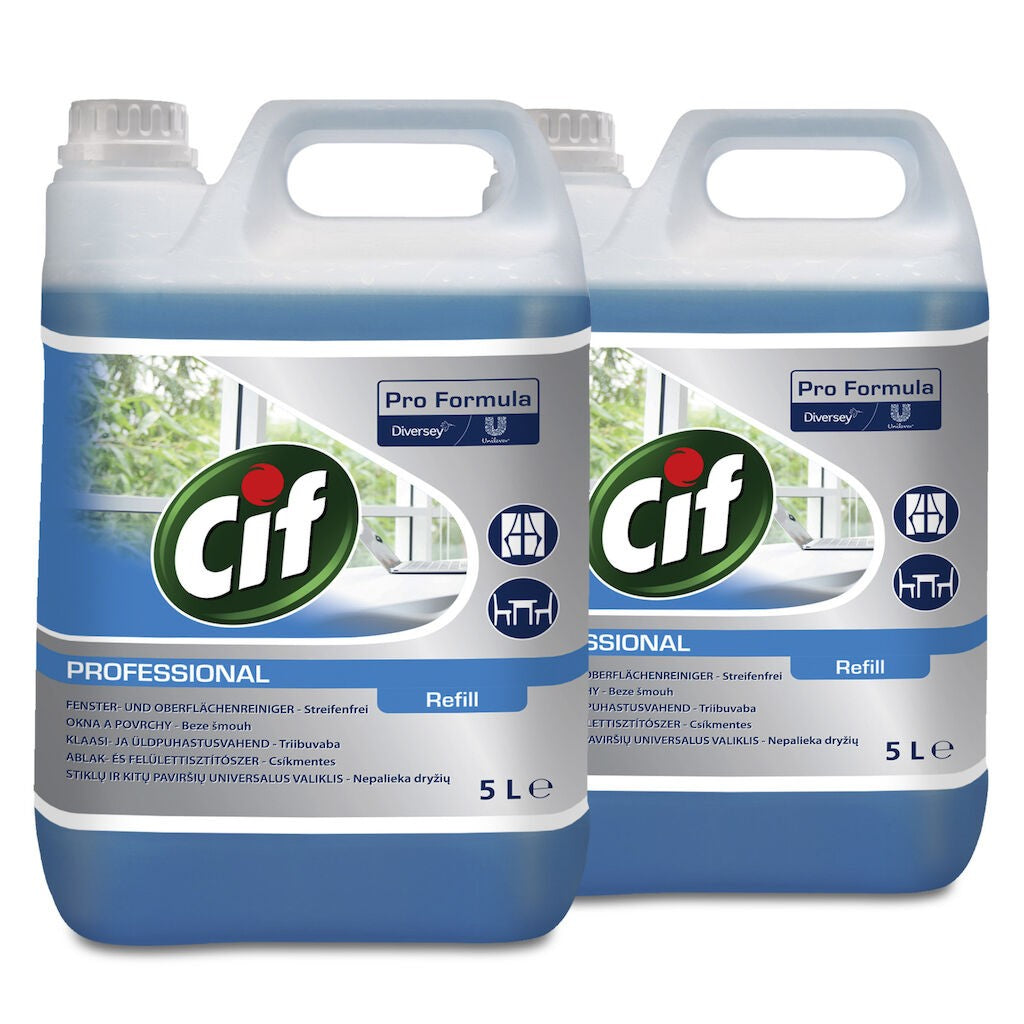 Pachet CIF Professional Glass & Multi Surface – Detergent Geamuri si Suprafete 2×5 L - vivimall.ro