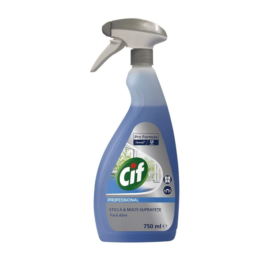 Pachet CIF Professional Glass & Multi Surface – Detergent Geamuri si Suprafete 6×0.75 L - vivimall.ro
