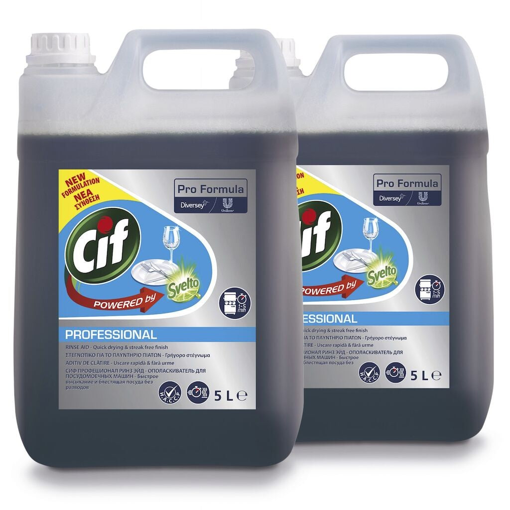 Pachet CIF Professional Rinse Aid – Agent de Clatire pentru Masini de Spalat Vase 2×5 L - vivimall.ro