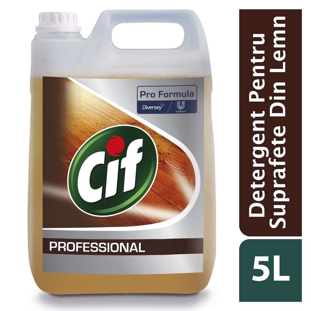 Pachet CIF Professional Wood Floor Cleaner – Detergent pentru Pardoseli din Lemn 2×5 L - vivimall.ro