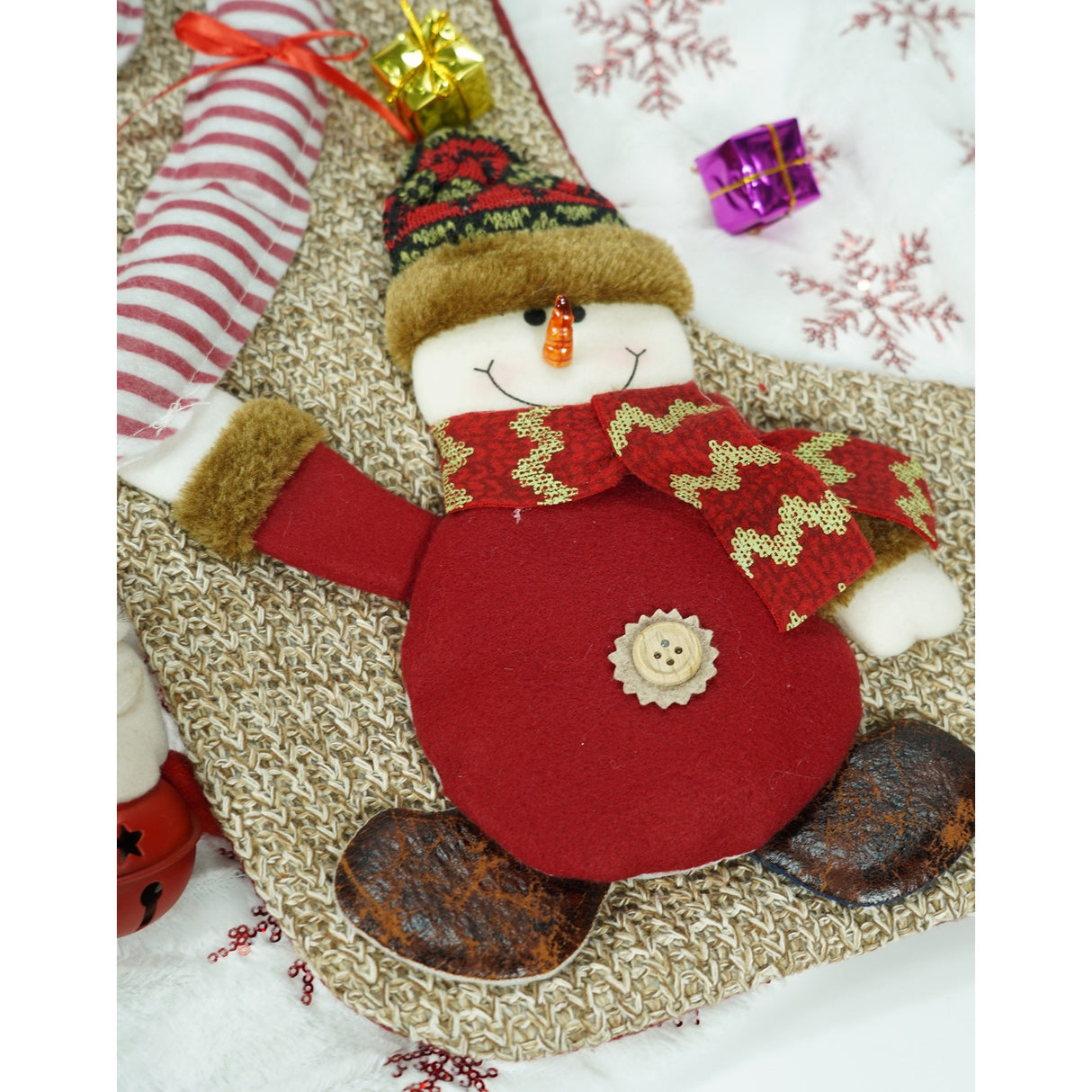 Ciorap Cadouri,Flippy,cu model om de zapada,maro, marimea 20x45 cm, textil, interior - vivimall.ro