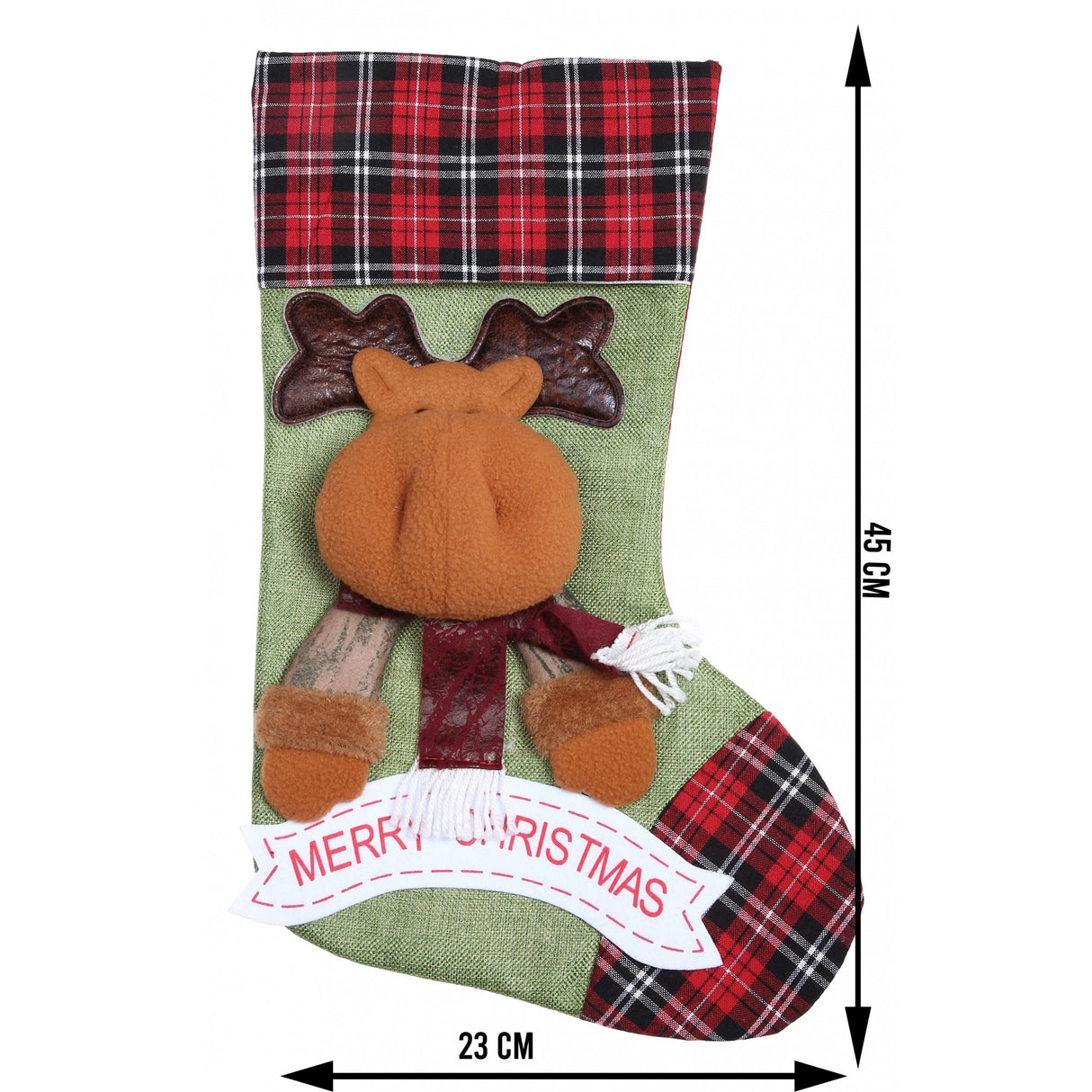 Ciorap Cadouri, Vivimall,cu model ren,verde, marimea 23x45 cm, textil, interior - vivimall.ro