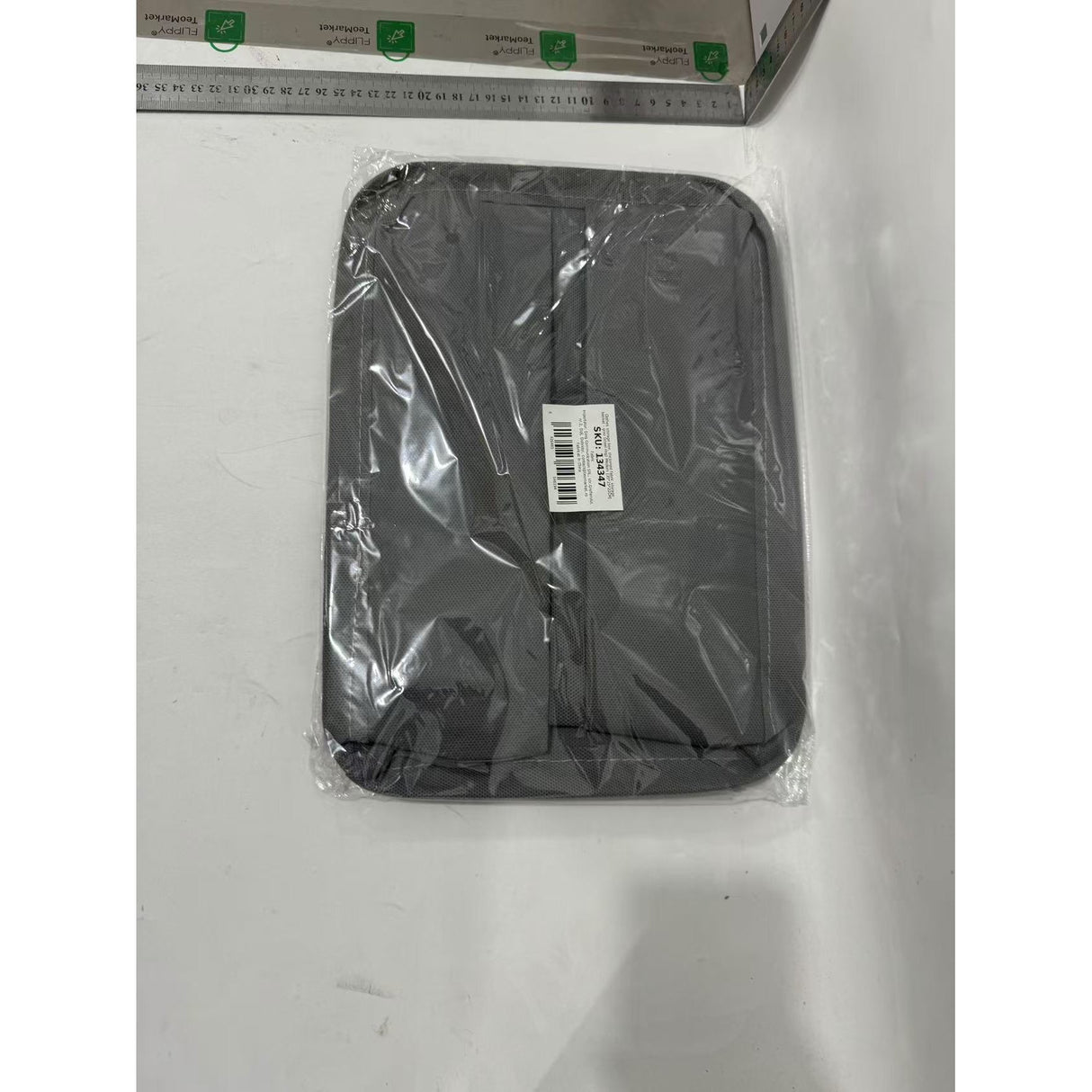 Cutie Depozitare Vivimall, pentru Haine, lucruri, din Textil cu Cadru Metalic, Manere Laterale, forma Dreptunghiulara, 35 x 25 x 22cm, volum 19 L, Gri - vivimall.ro