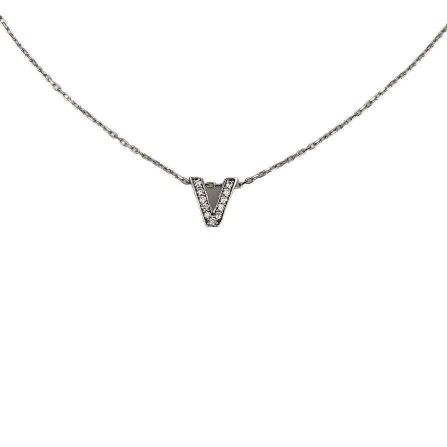 Colier Argint 925 Litera V, 40 cm - vivimall.ro