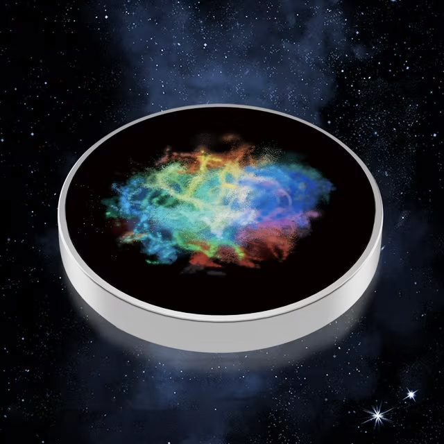 Spinner Giroscopic Metalic, Flippy, Jucarie Rotativa Anti-stres, Otel Inoxidabil, 3.8 x 0.6 cm, Efect Optic Galaxie, Model Coddington's Nebula - vivimall.ro