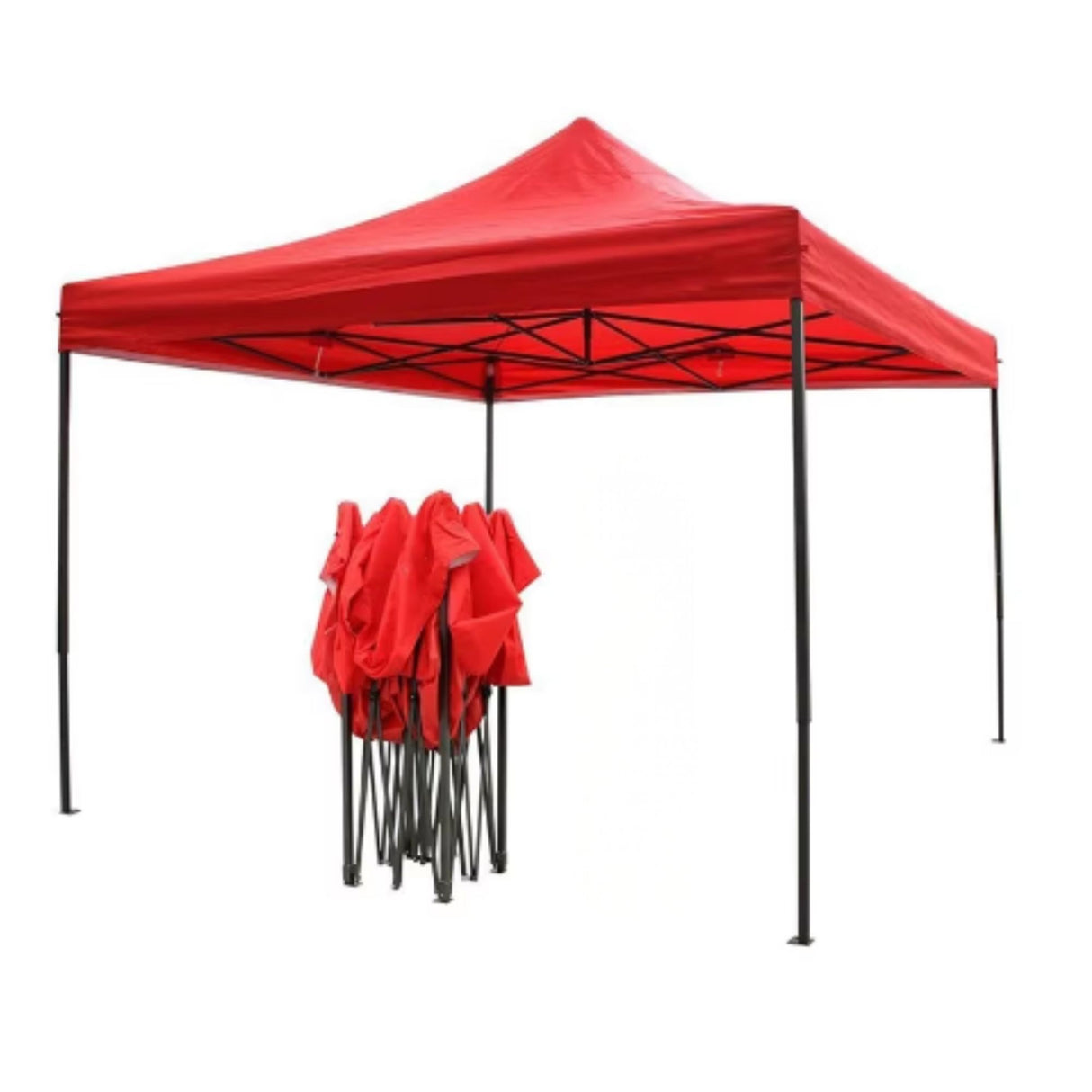Copertina pentru Pavilion, Flippy, Acoperis Cort, Pliabil, Copertina Rezistenta 420D, 185 g/m2, Protectie Ideala la Soare si Ploaie, 3 x 3 m, Rosu - vivimall.ro