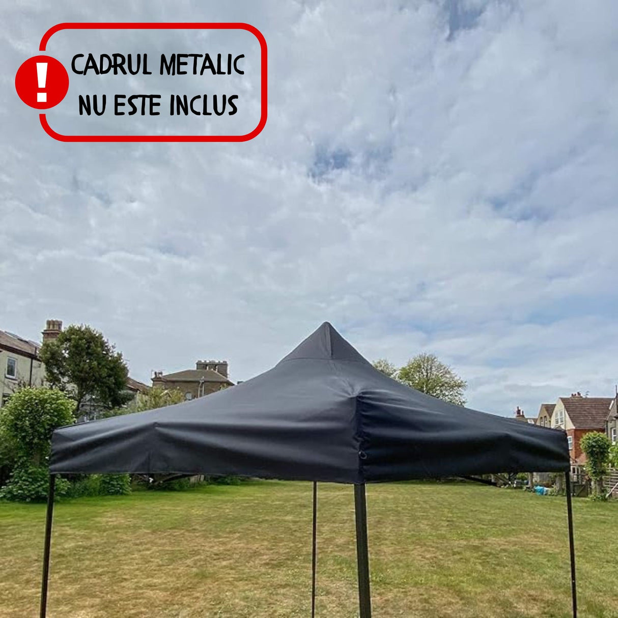Copertina pentru Pavilion, Flippy, Acoperis Cort, Pliabil, Copertina Rezistenta 420D, 185 g/m2, Protectie Ideala la Soare si Ploaie, 3 x 3 m, Negru - vivimall.ro