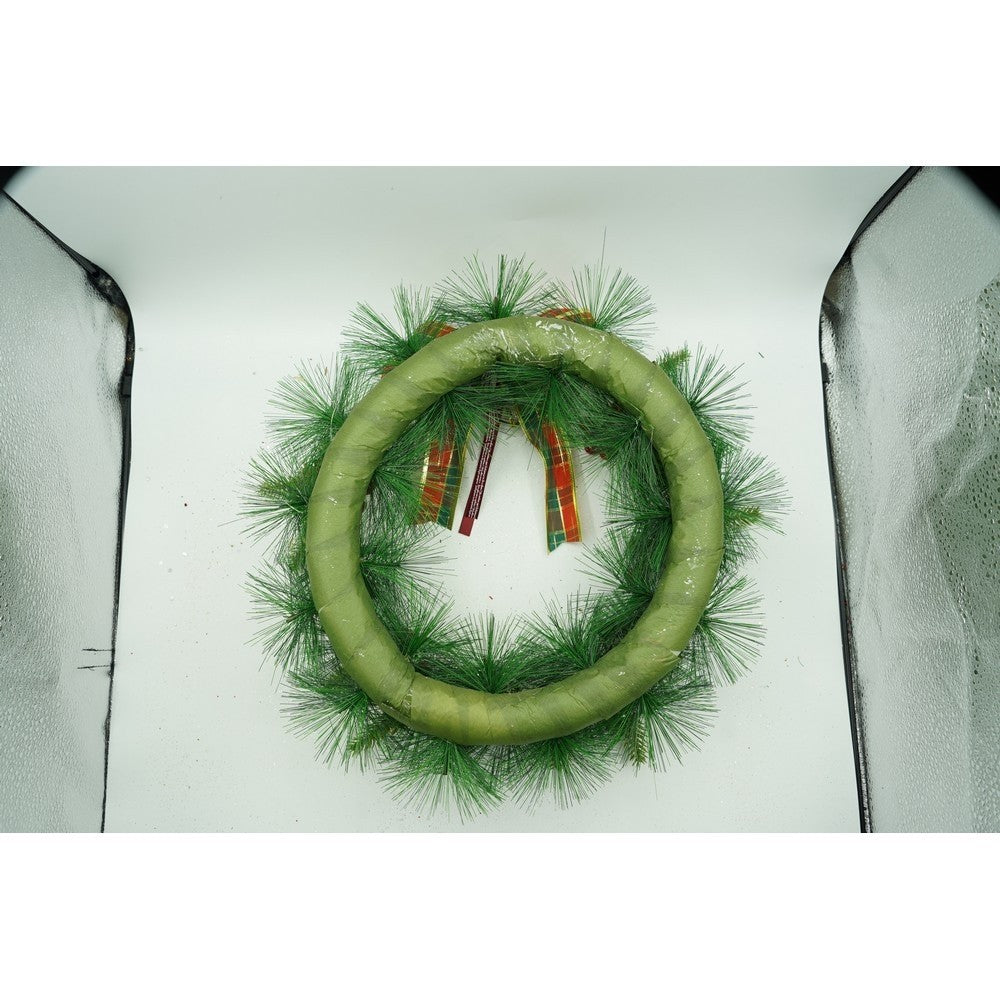 Coronita de Craciun pentru usa, Rosu/Verde, 40 cm, PVC, Artificiala, Decorata, Interior/Exterior, Flippy - vivimall.ro