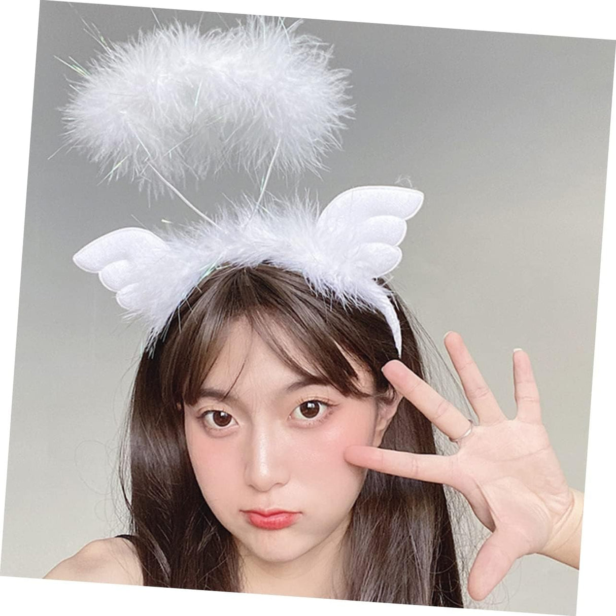 Coronita de Ingeras pentru Copii, Vivimall, Bentita cu Aura, Marime Universala, Alb - vivimall.ro