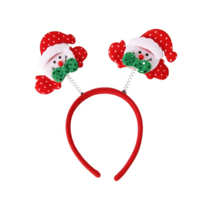 Coronita Decorativa, Vivimall, Tema Craciun, 12 x 25 cm, Model Om de Zapada, Marime Universala, Rosu/Alb - vivimall.ro