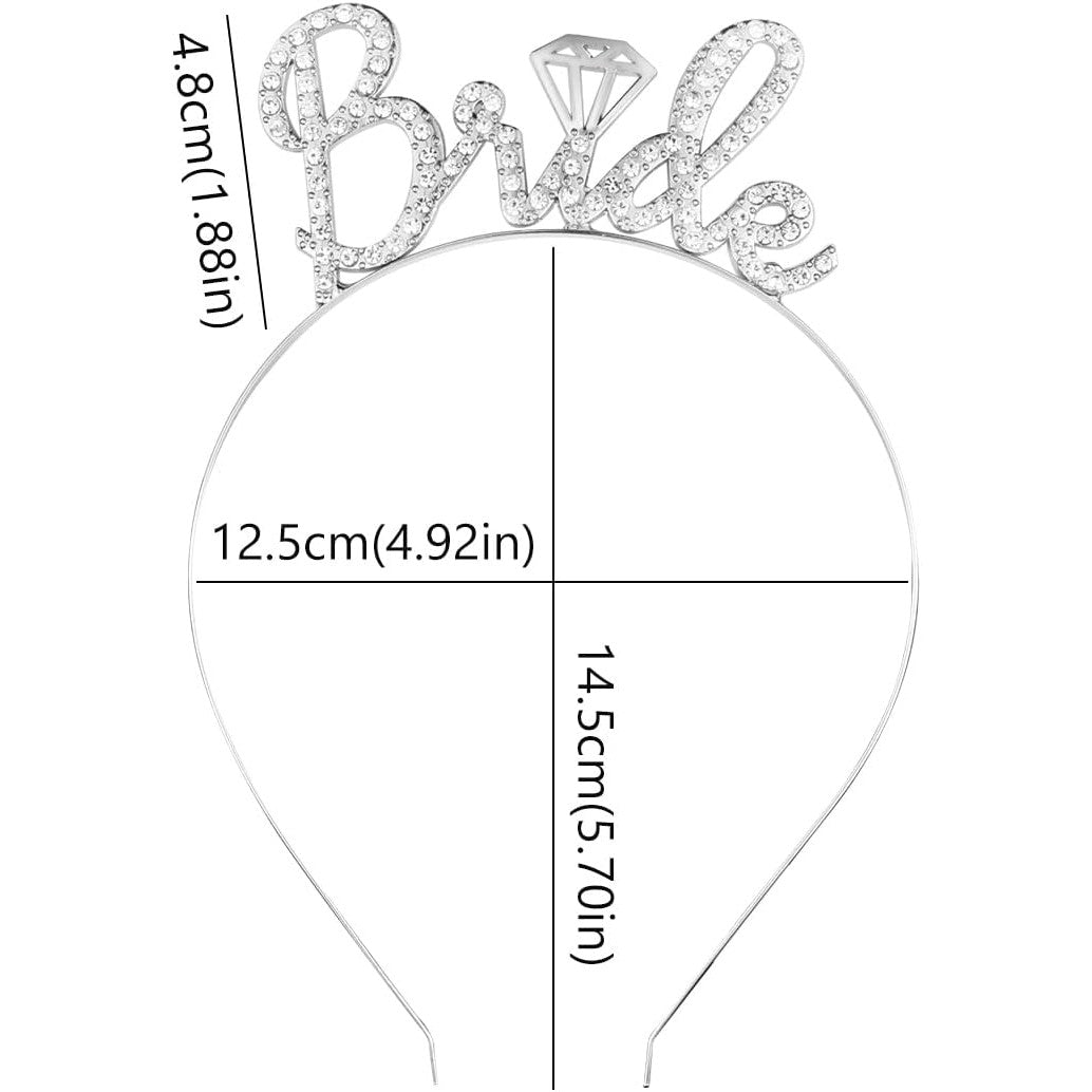 Coronita pentru Mireasa, Vivimall, Model Bride, cu Cristale, Marime Universala, 12.5 x 14.5 cm, Alb - vivimall.ro
