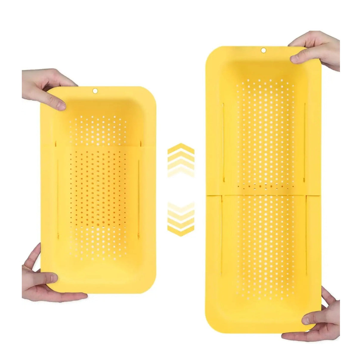 Cos pentru Scurgere Chiuveta de Bucatarie, Vivimall, Plastic, Telescopic, 36x20x5 cm, Galben - vivimall.ro