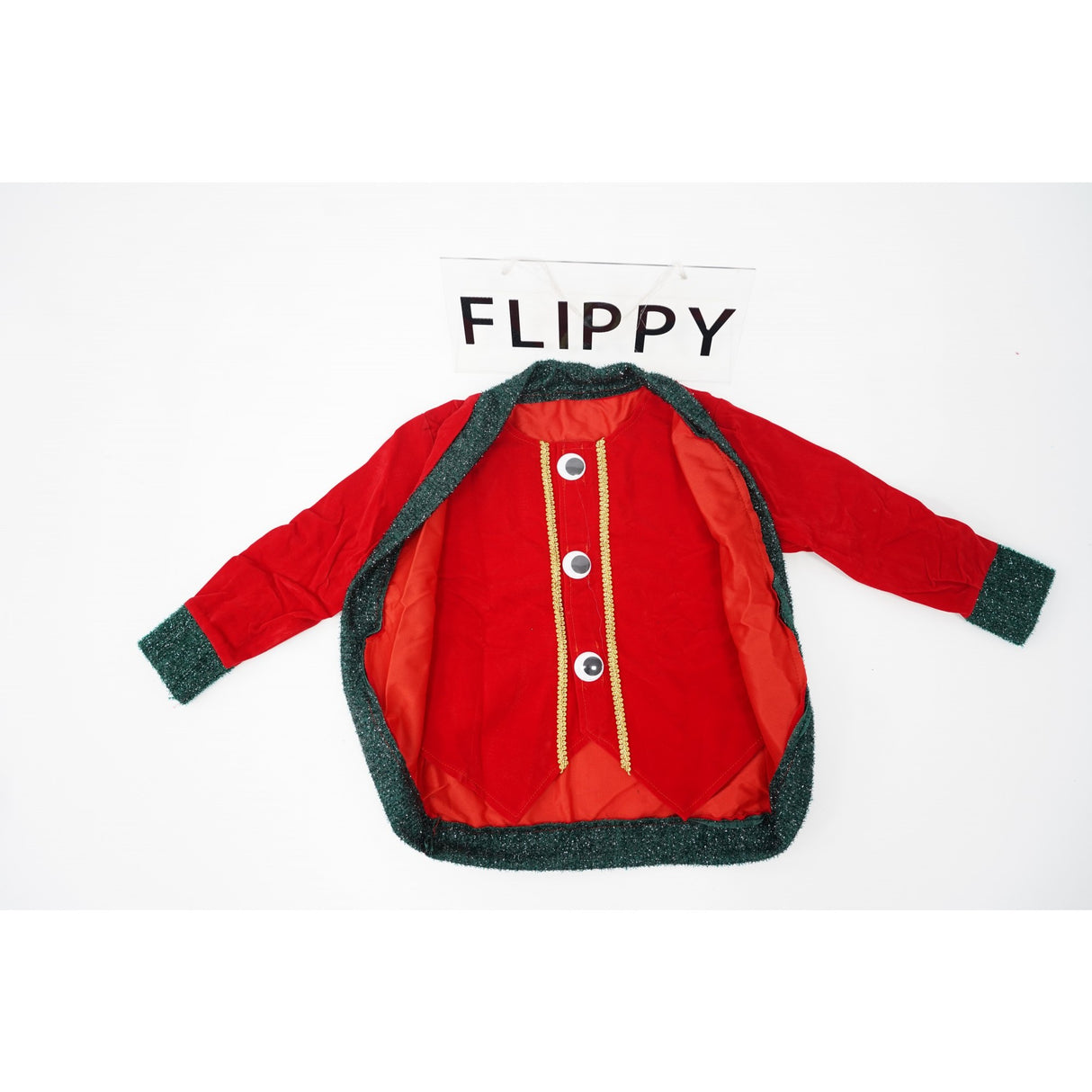 Costum Craciun, Vivimall, Spiridus, rosu-verde, 10 - 13 ani, catifea - vivimall.ro