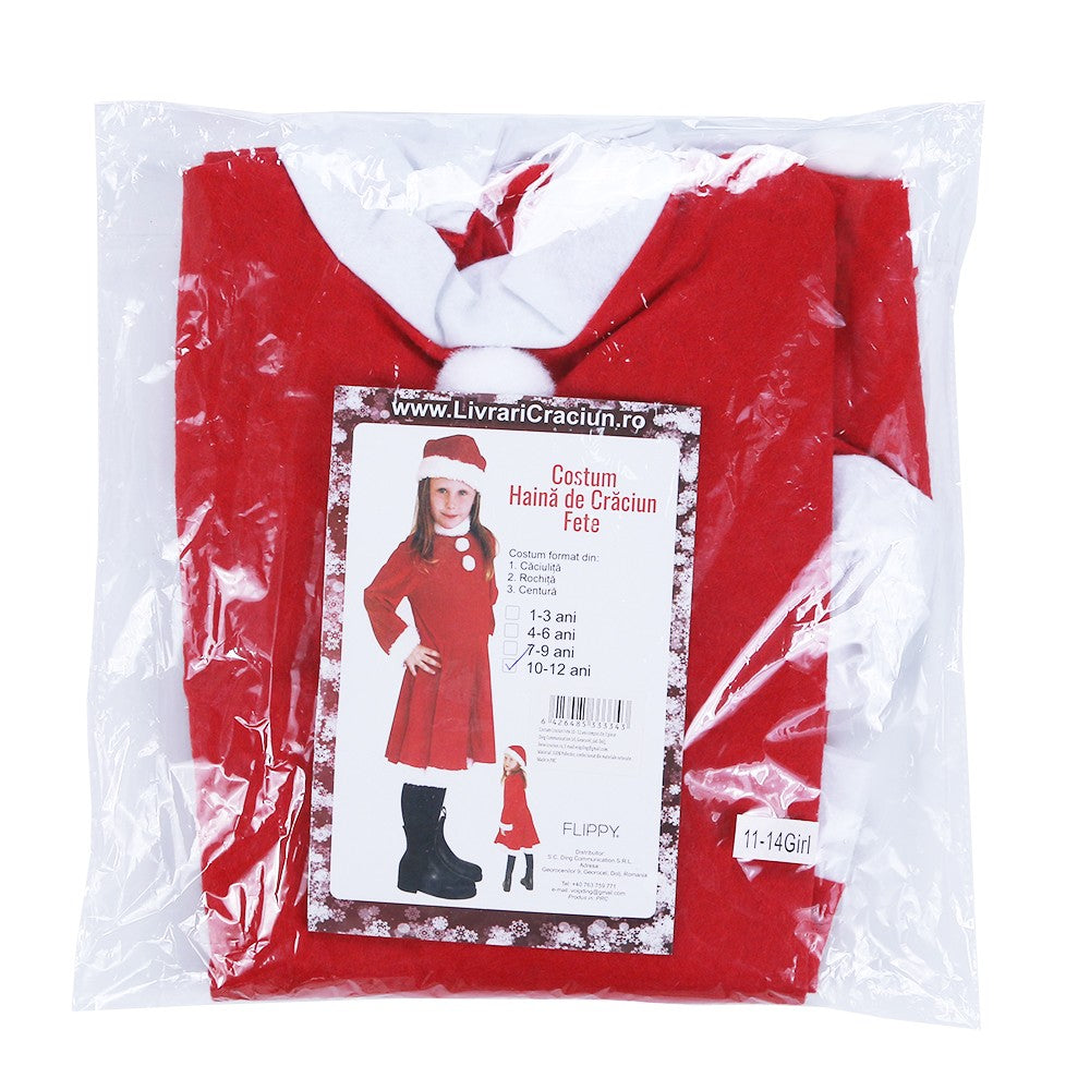 Costum Craciunita Flippy® Fata, 10-12 ani, 3 piese, Polar - vivimall.ro
