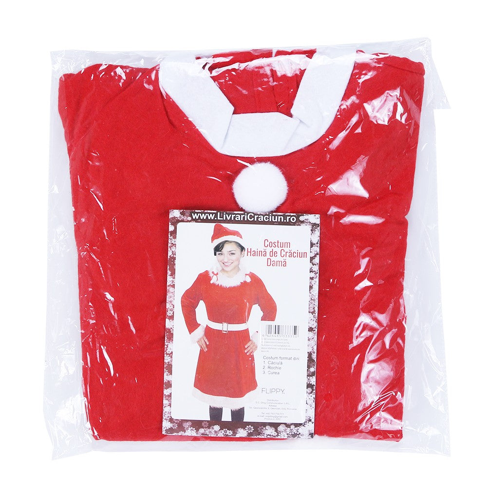 Costum Craciunita Flippy® Femeie, Adult, 3 piese, Polar - vivimall.ro