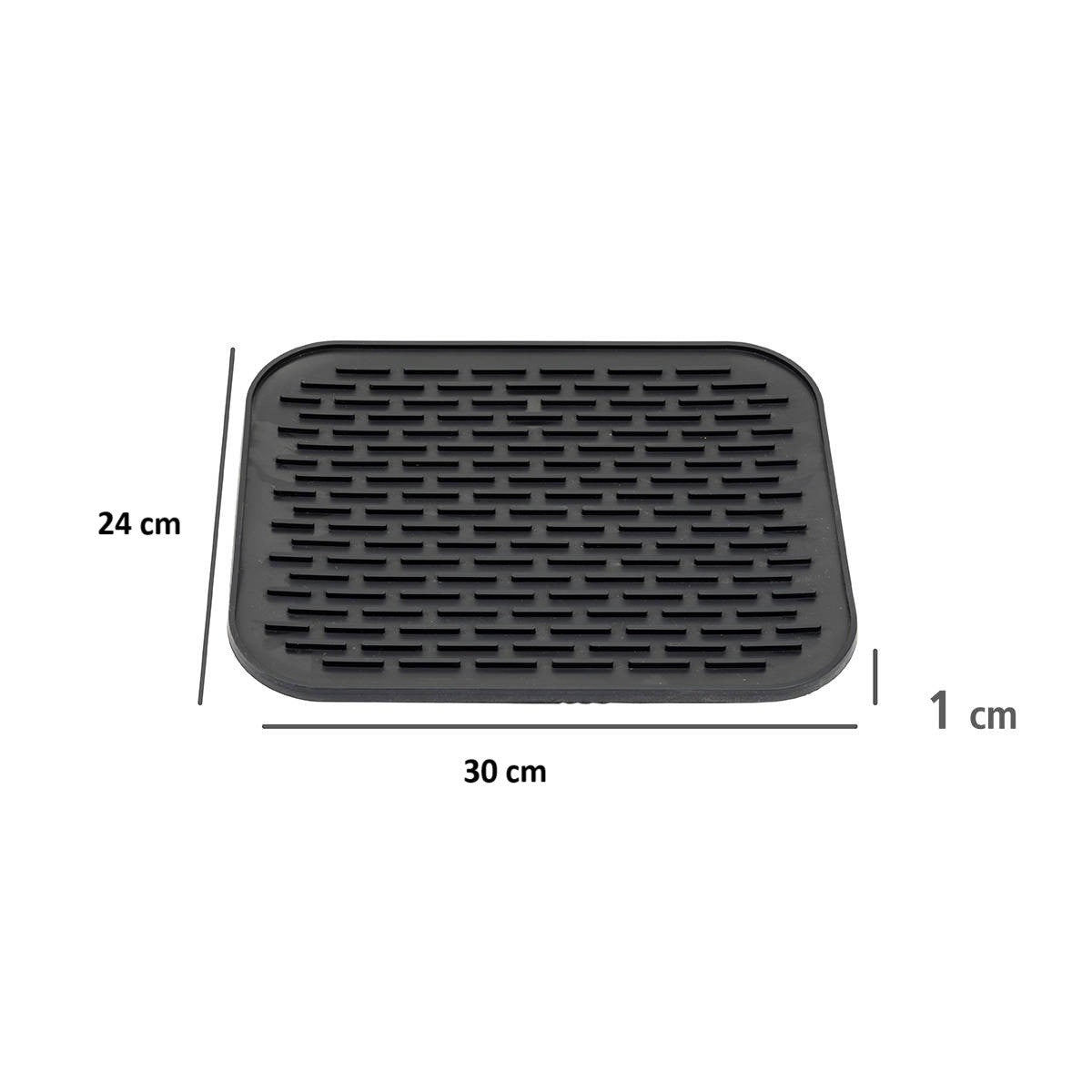 Covoras din Silicon pentru Scurgere Vase, Vivimall, Uz Casnic, Rezistent la Temperaturi Ridicate, Izolator, 30x24 cm, Negru - vivimall.ro