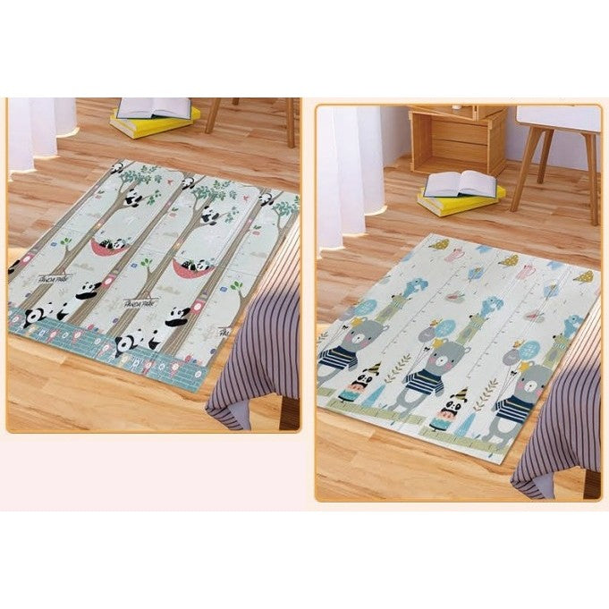 Covoras pentru Copii, Vivimall, cu 2 Fete, Model Panda/Party, din XPE+PE, Impermeabil, Antiderapant, Protectie Termica, +3 Luni, Pliabil, 180 x 200 x 1 cm, Multicolor - vivimall.ro