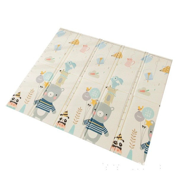 Covoras pentru Copii, Vivimall, cu 2 Fete, Model Panda/Party, din XPE+PE, Impermeabil, Antiderapant, Protectie Termica, +3 Luni, Pliabil, 180 x 200 x 1 cm, Multicolor - vivimall.ro