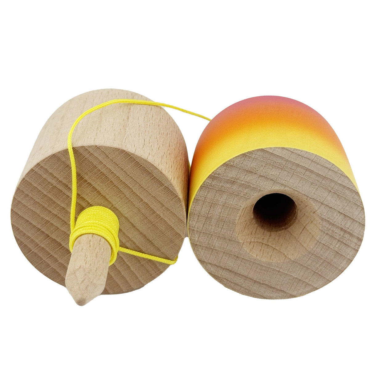 Kendama Pill X Originala, Flippy, Profesionala Model Rubber Grip Pilula, din Lemn, Varsta 9+, Ata 62/65 cm, 11 x 5 x 5 cm, Gradient Roz/Portocaliu/Galben - vivimall.ro