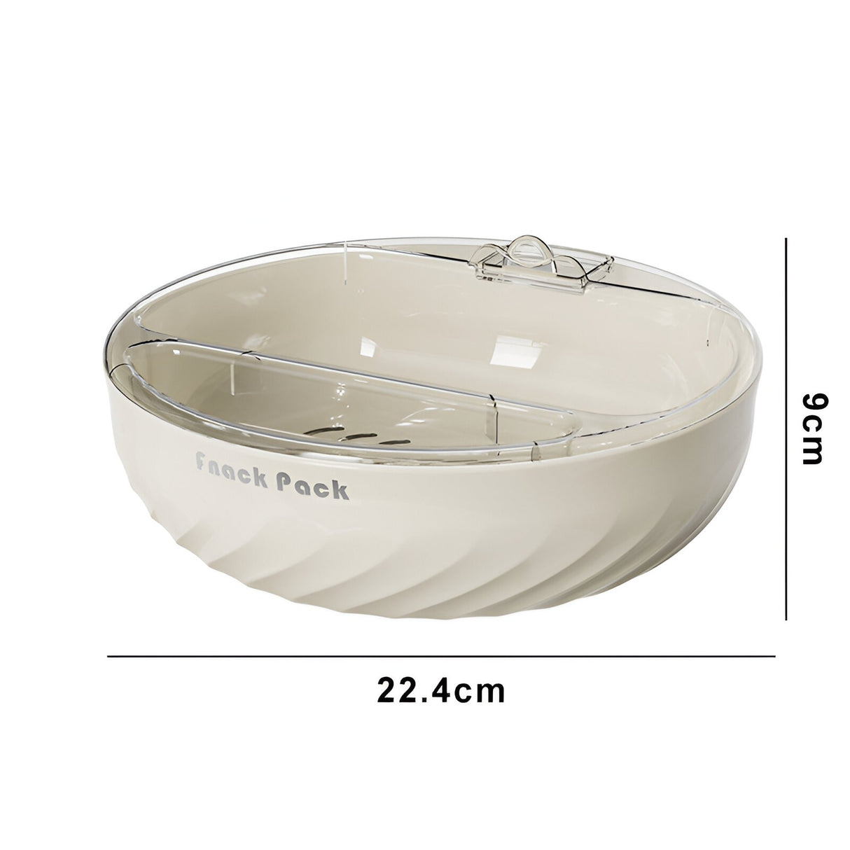 Bol cu Doua Straturi, Vivimall, pentru Fructe, Legume, Snacks, cu Strat de Scurgere a Apei, Suport pentru Telefonul Mobil, 22.4x9 cm, Crem - vivimall.ro