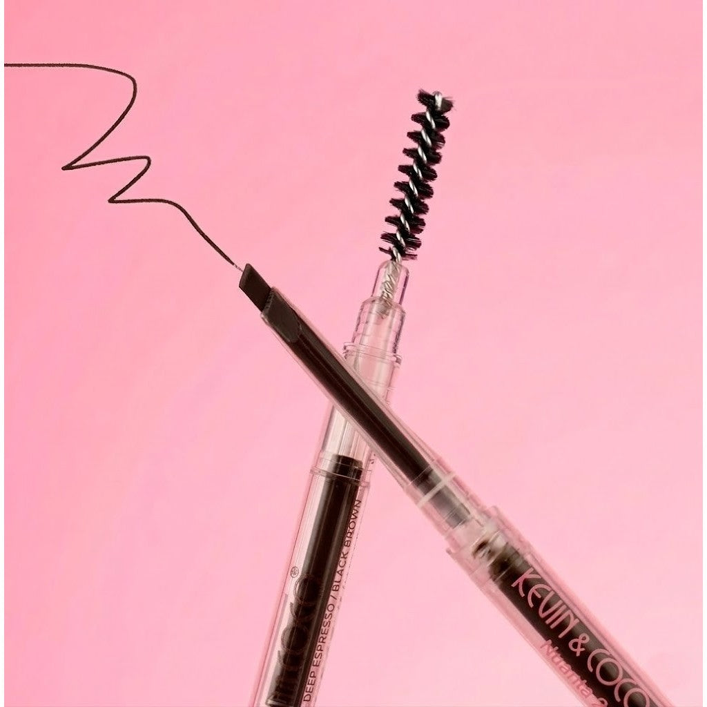 Creion de Sprancene cu Perie, Kevin&Coco, 2in1, 1.5 mm, Negru Maro - vivimall.ro