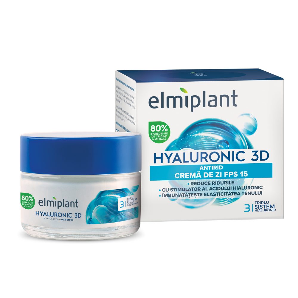 Crema Antirid de Zi, Elmiplant, Hyaluronic, 50 ml - vivimall.ro