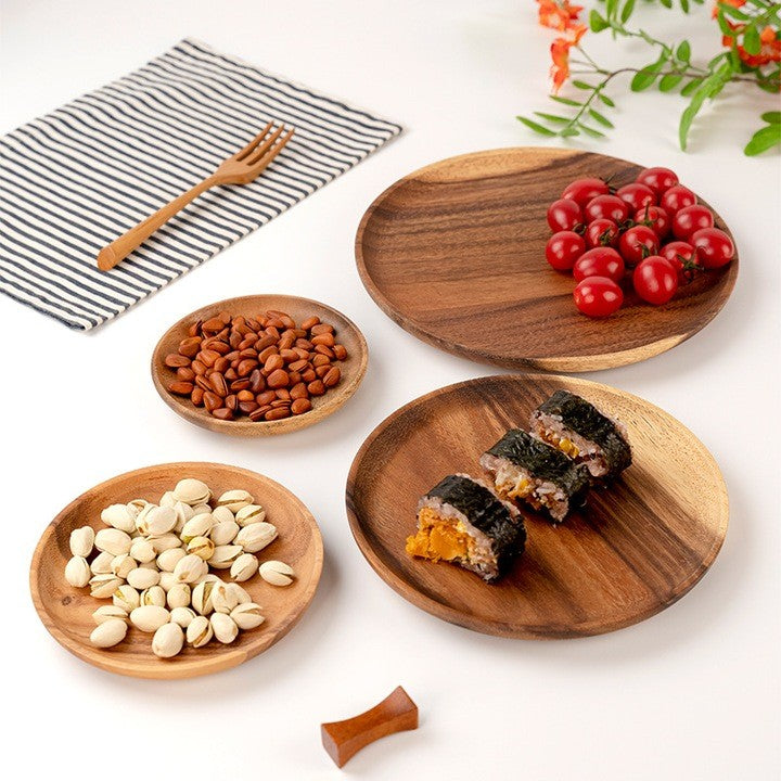 Farfurie din Lemn, Vivimall, Rotunda, pentru Alimente sau Decor, 30 x 1.5 cm, Natur - vivimall.ro
