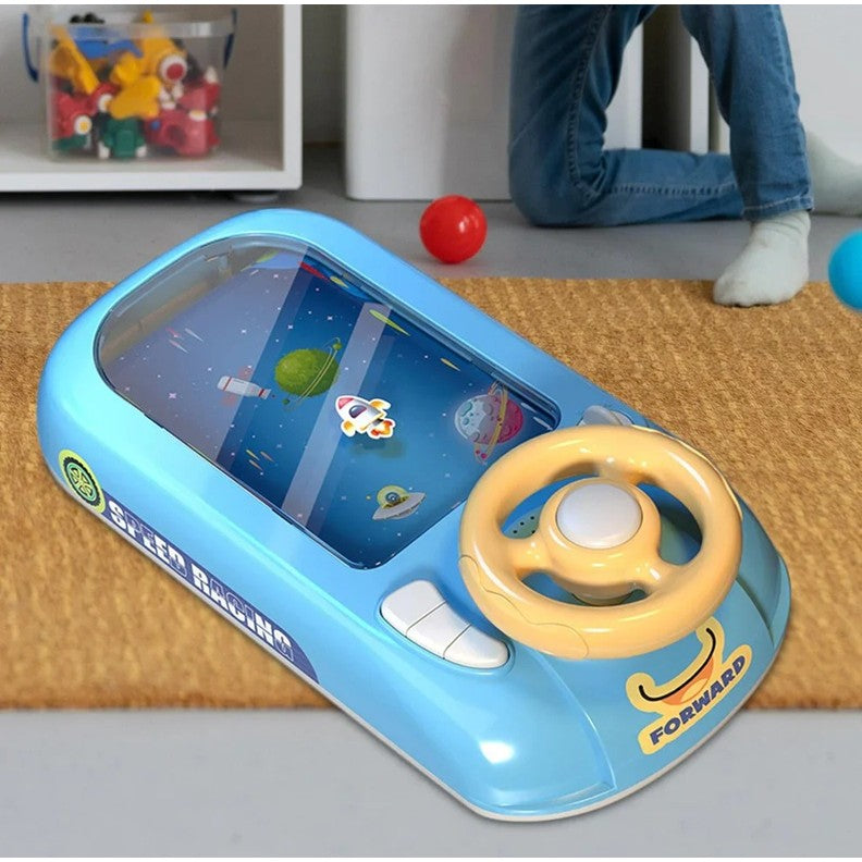 Joc Simulator de Condus, Flippy, 3-6 Ani, Volan Interactiv, Efecte Sonore, din ABS, USB Inclus, Albastru - vivimall.ro