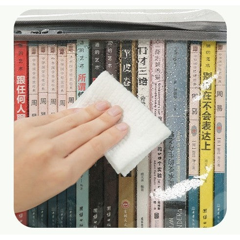 Cutie de Depozitare, Vivimall, din PVC + Textil, Rezistenta la Apa, Geanta pentru Carti, 23x17x28 cm, Transparent-Negru - vivimall.ro