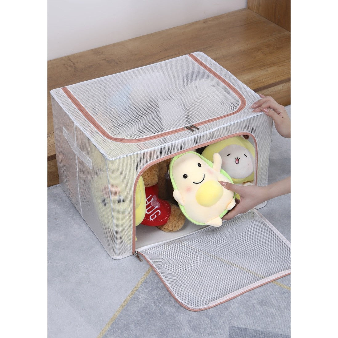 Cutie de Depozitare, Vivimall, pentru Camera Copiilor, 100L, din PVC, Model Sirena, 60 x 42 x 40 cm, Transparent - vivimall.ro