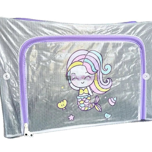Cutie de Depozitare, Vivimall, pentru Camera Copiilor, 66L, din PVC, Model Sirena, 50 x 40 x 33 cm, Transparent - vivimall.ro