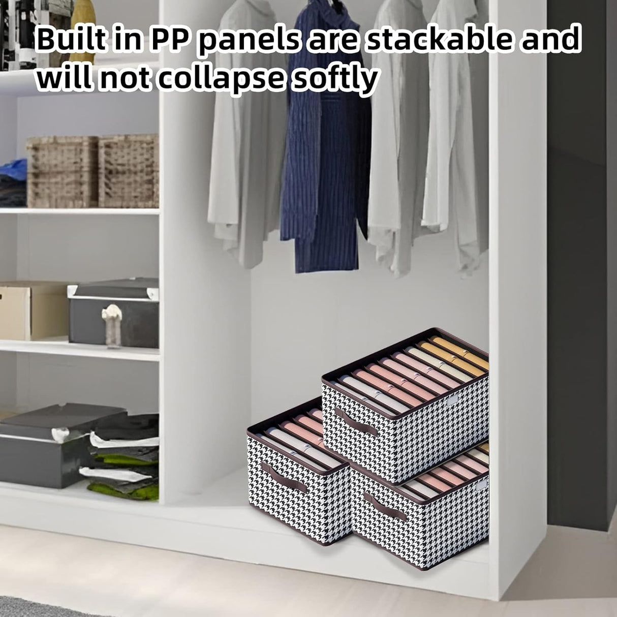 Cutie De Depozitare,  Pentru Haine, Lenjerie, Sosete Si Sutiene, Material Textil, 9 Compartimente, 44x30x20 cm, Culoare Alb-Negru - vivimall.ro